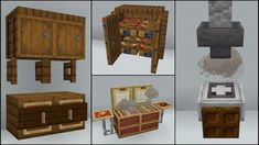 several different types of furniture made out of wood