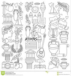 coloring pages with the word arts and symbols in black and white stock photo - image