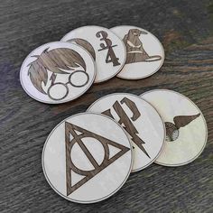 harry potter stickers on a table