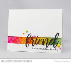 a card with the words friend on it