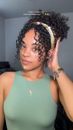 Chin Length Funky Hairstyles, Natural Hairstyles For Black Women Curly Short, Pinup Hair With Bandana, Drawing Curly Hairstyles, Long Hair Bows Ribbons, Curly Puffy Ponytail, Easy But Pretty Hairstyles, Head Scarf Long Hair, Hot Humid Hairstyles