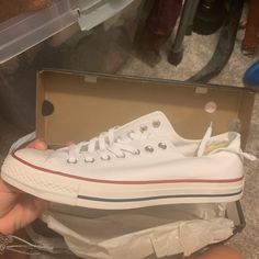 Brand New Converse. White Low Tops. Size 9.5 For Men Converse White Low, New Converse, Converse White, Mens Shoes Sneakers, Men's Shoes, Converse, Shoes Sneakers, Color White, Man Shop