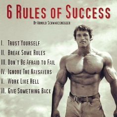 the six rules of success by andy schwattener, with an image of a man