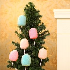 PRICES MAY VARY. ★Felt christmas ornaments: These cotton candy ornament are handmade and raw materalial is REAL WOOL, with sturdy and durable, touch soft and comfortable, lightweight and easy to carry around, reusable and you can keep for a long time ★Christmas decorations: 6PCS a set cute Christmas ornaments in lollipop shape, classic RED*2 ,Pink*2 Blue*2 color fits Christmas theme well, ideal decoration choices for Christmas trees, they can bring Christmas cheer to your home ★Candyland christm Pink Christmas Tree For Classroom, Toyland Themed Christmas Tree, Candry Theme Christmas Tree, Pink Christmas Tree Blue Ornaments, Pink And Mint Christmas Ornaments, Pink And Teal Christmas Ornaments, Cand Land Christmas Tree, Cotton Wool Christmas Tree, Mini Christmas Tree Pink Ornaments