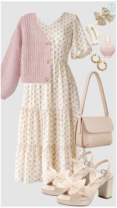 Modest Church Outfits, Modest Girly Outfits, Dress Cardigan, Modesty Outfits, Cute Modest Outfits, Easy Trendy Outfits, Modest Fashion Outfits, Girly Outfits, Casual Style Outfits