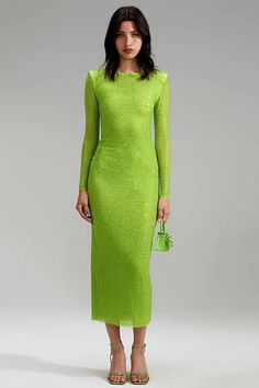 The Alondra Green Long Sleeve Midi Dress exudes elegant sophistication. It's made from a green blend of fabric, lending a graceful look while still being comfortable. The long sleeve and embellished detailing add the perfect level of refinement for any evening event.Size(cm)/(inch)XSSMLBust3536384013.6514.0414.8215.6Waist2829313310.9211.3112.0912.87Hips3839414314.8215.2115.9916.77Material: Polyester Spandex*The above data is for flat dimensions, and the high elastic fabric can be stretched. *The above data is for reference only, please choose based on your usual purchase code. *This size chart is manually measured and may have an error of approximately 1-3CM. Formal Long Sleeve Embellished Midi Dress, Festive Long Sleeve Midi Evening Dress, Embellished Long Sleeve Winter Dress, Green Long Sleeve Dresses For Party Season, Glamorous Long Sleeve Midi Dress For Dinner, Green Sequined Winter Dress, Green Sequin Dress For Winter, Green Long Sleeve Dress With Sequins, Long Sleeve Embellished Dresses For Spring