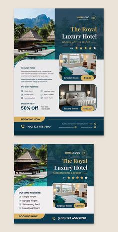 two sided flyer for a luxury hotel