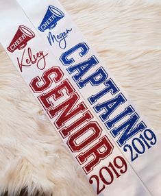 Personalized Cheer Senior Glitter sash in your choice of color Cheerleader Rules, Senior Bows, Senior Tshirts, Cheer Crafts, Sash Ideas, Soccer Senior Night, Senior Cheerleader, Cheerleading Ideas, Senior Sash