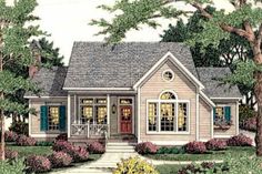 this is an artist's rendering of these country house plans