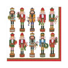 a cross stitch pattern with nutcrackers in different colors and patterns on it