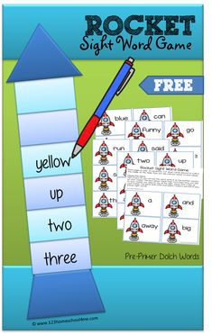 rocket sight word game for kids to practice spelling