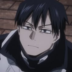 an anime character with black hair and white shirt