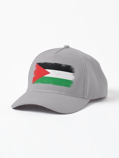 a baseball cap with the flag of jordan painted on it