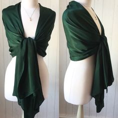 "A gorgeous Silk Dark Green Wrap/Shawl/Scarf 100% Silk material, with a slight sheen to the fabric Drapes beautifully, lots of material. Gentle Wash, Delicate Spin, Do not Tumbledry Dimensions:- Length - 68\"/173cms Width -  39\"/99cms - Extra Wide This Wrap/Scarf drapes beautifully, stunning over a Special dress, or, layered over Tops and Jackets for a classic Look, a perfect accessory for any Occasion. \"My Wraps and Scarves are always lovely to receive for Birthdays, Christmas, Mothersday - Y Navy Evening Gown, Star Shawl, Green Shawl, Evening Shawls, Special Dress, Green Wrap, Dress With Shawl, Bridal Wrap, Wrap Shawl