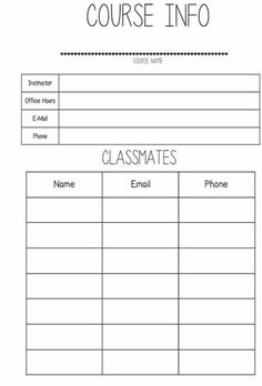 a printable lesson for students to learn how to use the class name and phone number