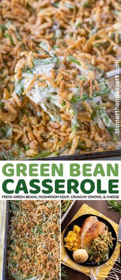 green bean casserole with chicken and vegetables in it