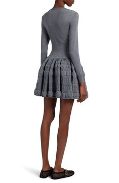 The skirt of this playful, wool-blend skater dress explodes with three-dimensional volume in a technique mimicking the effect of a traditional crinoline ribbon. Slips on over head Scoop neck Long sleeves 92% wool, 6% polyamide, 2% polyurethane with 81% wool, 12% polypropylene, 7% polyamide skirt Dry clean Made in Italy Designer Clothing Crinoline Dress, Designer Clothing Brands, Lace Skater Dress, Scoop Neck Dress, Mini Skater Dress, Knit Midi, Knit Midi Dress, Fit N Flare Dress, Nordstrom Dresses