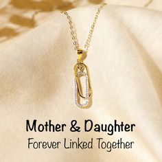 DESCRIPTIONOur beautiful Linked Together necklace is the perfect representation of the never-ending love between a mother and daughter. It serves as a reminder that mother and daughter are forever linked together. Express the endless love and strengthen the unbreakable connection that you both share. Wear it as a cherished keepsake, close to your heart and forever celebrating the beautiful bond that can never be undone.GIFT PACKED AND READY TO GIVEEach piece comes in a premium jewelry box, gift