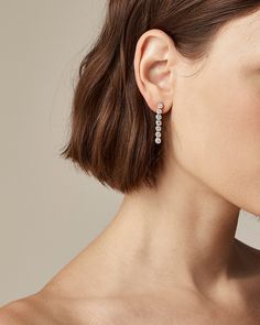 J.Crew: Dainty Cubic Zirconia Earrings Set-of-three For Women Everyday Jewelry Silver, Jewelry Silver Earrings, Cubic Zirconia Earrings, Summer Suits, Zirconia Earrings, Linen Shop, Saint Tropez, Jewelry Silver, Everyday Jewelry