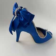 Brand New Royal Blue Wedding Heels The Shoes Features A Satin Bow With Rhinestones Size 7.5 No Flaws They Were Just The Wrong Size. Originally $152 Reasonable Offers Welcomed Note: If Adding To A Bundle It Can Only Ship With Items That Have The “ “ Or On Its Own. Reason For This Is Pieces Are Stocked In Different Locations Blue Wedding Heels, Blue Heels Wedding, Royal Blue Wedding Shoes, Rose Gold Sandals, Peep Toe Boots, Red Stilettos, Blue Wedding Shoes, Royal Blue Wedding, Jessica Simpson Heels