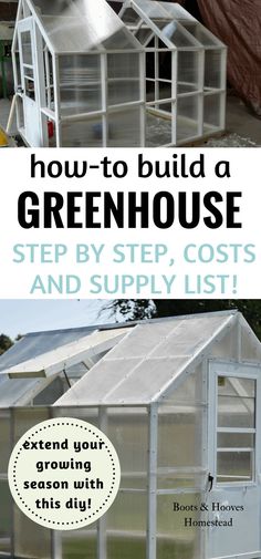 how to build a greenhouse step by step cost and supply list