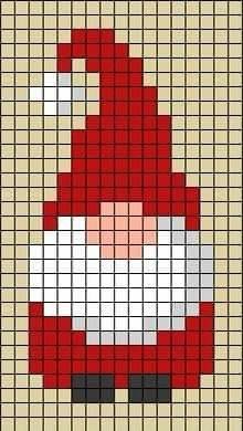 a cross stitch pattern with a red car on it's face and the words santa written in white letters