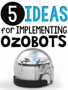 the cover of 5 ideas for implementing o'zobots, with an image of a snow globe in front of it