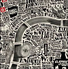 a black and white map with words all over it