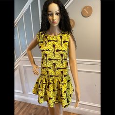 Our Beautiful Dress Is A Must Have . Bright And Colorful For The Fall. It Is Comfortable And Is Available In Different Prints. *Sold Out* Yellow A-line Mini Dress With Ruffles, Fitted Yellow Knee-length Mini Dress, Yellow Fitted Knee-length Mini Dress, Yellow Stretch Mini Dress, Yellow Stretch Sundress, Yellow Stretch Dress With Ruffles, Fitted Yellow Sundress, Yellow Fitted Sundress, Yellow Stretch Knee-length Dress