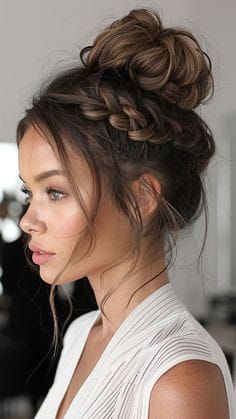 Trendy Braids, French Braid Buns, Cute Simple Hairstyles, French Braid Hairstyles, Teen Hairstyles, Unique Hairstyles, Ponytail Hairstyles, Trendy Hairstyles, Hair Updos