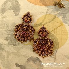 Jumka Design Gold Bridal, Chandbali Earrings Gold Antiques, Temple Jewellery Jhumkas, Big Earrings Gold