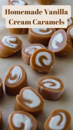 homemade vanilla cream caramels with text overlay