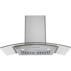 a stainless steel and glass range hood