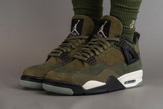 Jordan 4 Craft Olive, Jordan 4 Olive Green Outfit, Jordan 4 Olive Green, Jordan 4 Men, Rosa Jordans, Olive Green Outfit, High Air Force 1, 2024 Clothes