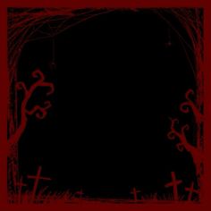 a black background with red crosses and vines