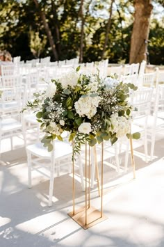 Romantic Outdoor Ceremony Set up Outdoor Ceremony Flowers, Barn Reception Decorations, Champagne Wall, Barn Reception, West Wedding, Engagement Decorations, Farmhouse Wedding, Kansas City Wedding, Ceremony Arch