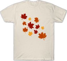 Shirt Svg Fall, Cute Fall Vinyl Shirts, Falling Maple Leaves, Painting Clothing, Leaves Shirt, Winter Leaves, Tan Shirt, Leaves Autumn, Fall Hoodies