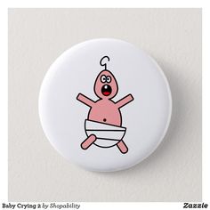 a button with a cartoon character on it