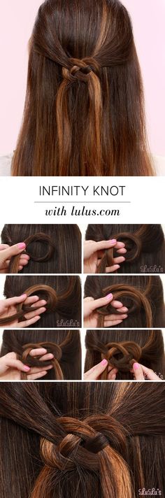 You'll want to wear our Infinity Knot Hair Tutorial for ever and ever! Grab your best gal pal and check out the full tutorial on the blog now! Hair Knot Tutorial, Hair Braid Diy, Knot Hair, Hair Knot, Infinity Knot, Hair Tutorials Easy, Celtic Knots, Braid Tutorial