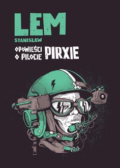 a poster with an image of a man wearing a helmet and goggles