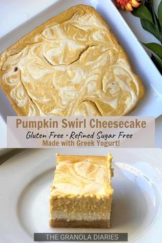 pumpkin swirl cheesecake gluten free refried sugar free made with greek yogurt