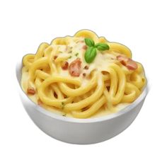 a white bowl filled with pasta and sauce