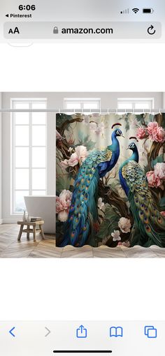 Peacock Shower Curtain, Bathroom Curtain Set, Floral Bathroom, Bathroom Curtain, Complete Bathrooms, Farmhouse Decoration, Shower Curtain Decor, Printed Curtains, Toilet Seat Cover