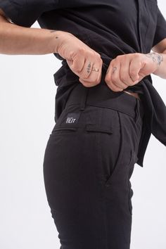 Chef pants that move with you. The Flex Chef Pant is a classic slim fit chef pant style with details like dual utility pockets, a key loop, and crotch vents to help make the long workday better. Composed of a mixture of cotton, polyester, and stretch, the Tilit Flex Chef Pant fabric is lightweight, colorfast, comfortable, breathable, strong, and stretchy. Luis, 6'0, is modeling a size 32 All Flex pants will arrive at our factory standard inseam of 33". Chef Pants, Chef Wear, Chef Clothes, Chef Uniform, Chef Coat, Uniform Pants, Utility Pockets, Chef Apron, Utility Pants