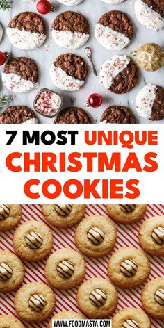 Need some unique Christmas cookie ideas? These 7 cool recipes will bring fresh, fun flavors to your holiday baking, making them the best Christmas cookies to bake this year. Cookie Dough For Christmas Cookies, Christmas Cookie Ideas Unique, Baked Good For Christmas Gifts, Cookie Recipes Winter, Christmas Dainties Recipes, Christmas Bake Exchange Ideas, Best Xmas Cookie Recipes, Unique Holiday Cookies, Swedish Christmas Cookies