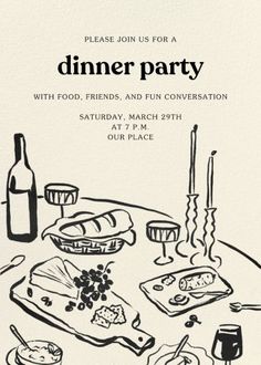 a dinner party with food and wine on the table