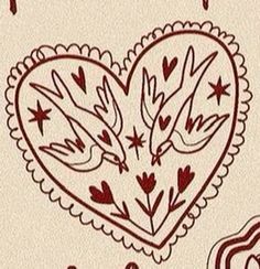 a card with an image of a heart and flowers on it