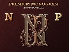 the letter n is made up of letters and numbers in gold on a maroon background