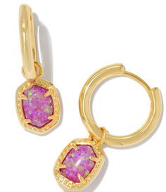 From Kendra Scott, the  Daphne Framed Huggie Hoop Earrings feature:Hoop earrings14k gold plated brassPost closureApprox. 0.58" outside diameterImported. Earring Setup, Dress Tiktok, Cruise Fits, Birthday 12, Preppy Jewelry, Kendra Scott Necklace, Kendra Scott Earrings, Jewelry Accessories Ideas, Pink Jewelry