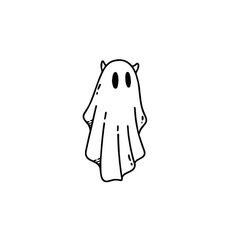 a black and white drawing of a ghost